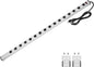 Long Heavy Duty Power Strip, 16 Outlet Large Metal Power Strip, Garage Workshop Multi Wide Industrial Power Strip. 6FT Cord 15A, 125V, 1875W (Sliver)