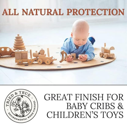 Tried & True Superior Varnish Oil Wood Finish & Sealer, 8 oz. - Natural Pine Resin & Linseed Oil, Ideal for Interior Furniture, Tables, Countertops - Food Safe, Scratch Resistant & Durable
