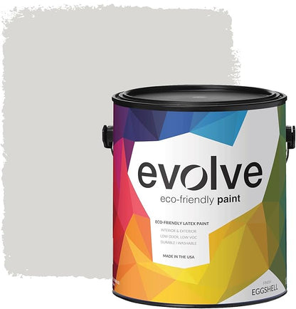EVOLVE Paint & Primer: Environment-friendly, Low Sheen with One-coat Coverage for Interior & Exterior surfaces (Morning Frost, 1-Gallon)