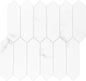 SUNWINGS Backsplash Tile for Kitchen Peel and Stick, Stone Composite Self Adhesive Tiles Faux Marble Pattern Long Hexagon Mosaic Wall Tile for Kitchen, 12 Inch x 11.22 Inch 10 Sheets White Marble