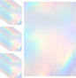 Outus 24 Sheets Holographic Sticker Paper Holographic Laminate Sheets Transparent Overlay Lamination Sticker Self Adhesive Vinyl Film A4 Size, 8.25 x 11.7 Inches(Laser Style)