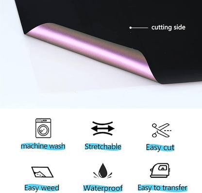 guangyintong Chameleon Heat Transfer Vinyl HTV Rolls, 12" x 8ft Purple to Brown Iron on Vinyl for T-Shirts, Changing Color HTV Vinyl for All Cutter Machines Easy to Cut & Weed for HTV DIY Design