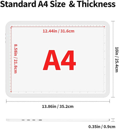 Zocelight Rechargeable A4 Light Board for Diamond Painting,Magnetic Bright Light Box for Tracing,Wireless LED Light pad with Physical Buttons,3 Colors,Dimmable 9000LUX Lightbox for Drawing,Sketching