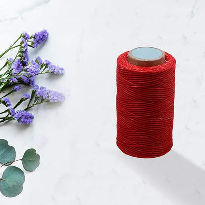 284 Yards Waxed Thread, 210D Heavy Duty Wax Upholstery Thread for Leather Sewing, 0.8mm Flat Waxed String for Bookbinding/Shoe Repairing/Leather Projects
