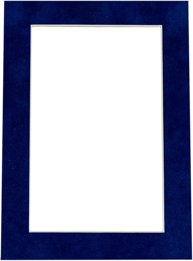 Pack of 25 Acid Free 11x14 Mats Bevel Cut for 8.5x11 Photos - Brooke Blue Suede Precut Matboards With Backing Boards and Clear Photo Mat Bags For Pictures, Photos, Framing - 4-ply Thickness