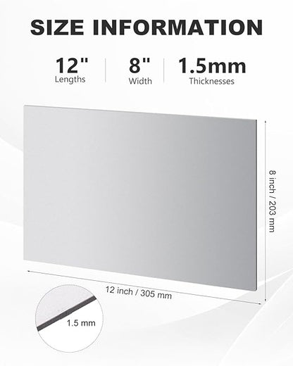 4 Pcs 16 Gauge Steel Sheets Metal Cold Rolled Steel Plate, 12" x 8" Weldable Metal Sheet for DIY Craft Projects, Industrial, Professional