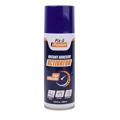 FIX & FUSION Activator Spray (6.76 Fl Oz), Instant Cure Accelerator for Cyanoacrylate (CA) Super Glue for Wood, Plastic, Rubber, Granite, and DIY & Professional, Accelerates Bonding Strength, (1 Pack)