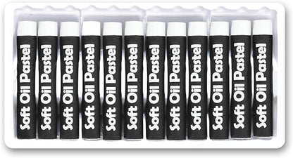 qianshan Soft Oil Pastels Set of 12 Single Colors,Non Toxic,Soft Texture Vibrant and Creamy Oil Crayons Pastels Art Supplies.White