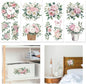 GLOBLELAND 4 Sheets Pink and White Flowers Transfer 11.8x5.9inch Peony Wreath Rub on Transfer Self-Adhesive Wall Art Decals for Farm Bedroom Living Room Desk Table Decoration