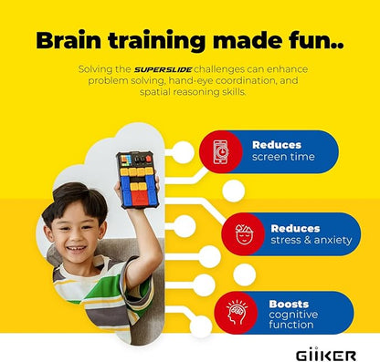 GiiKER Super Slide Puzzle Games, Original 500+ Challenges Brain Teaser Puzzle, Toys for Kids Teens, Travel Games Birthday Gifts Stocking Stuffers for Boys Girls, Activities for Road Trips