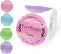 3" Circle Holographic Thermal Label Stickers, Round Printable Labels Rainbow Glitter Thermal Printer Sticker for Gift Wrapping- Spring Color/ 4 Colors
