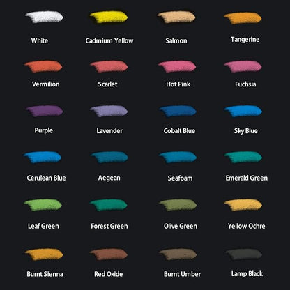 Mont Marte Soft Pastels in Tin Box Signature 24pc, 24 Assorted Colors, Vibrant Pastel Sticks, Great Blending, Comes in Storage Case, Ideal for Art, Craft, Coloring and Sketching