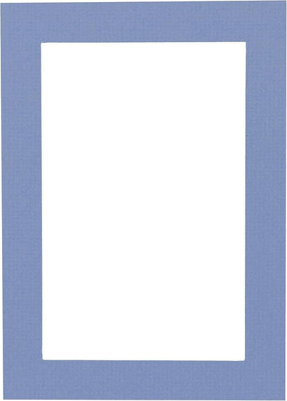 Poster Palooza 8x10 Mat Bevel Cut for 6x8 Photos - Acid Free Brittany Blue Precut Matboard - For Pictures, Photos, Framing - 4-ply Thickness
