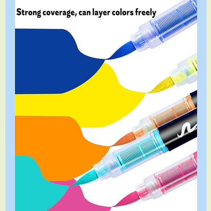 Acrylic Paint Markers Pens, 240 Vivid Colors Acrylic Markers Set,Direct Liquid Type, Stackable Color, Odorless Soft Head，Markers for School，Tooli Art ，Fabric & Creative Crafts (240)