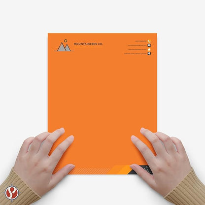 8.5 x 11" Orange Color Paper Smooth, for School, Office & Home Supplies, Holiday Crafting, Arts & Crafts | Acid & Lignin Free | Regular 20lb Paper - 100 Sheets