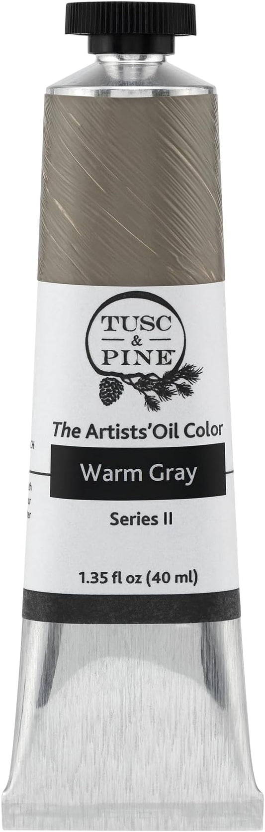 Tusc & Pine Artist Oil Paint - Warm Grey, 40 ml, Non-Yellowing, Rich & Creamy Consistency, Maximum Pigment Load, Small Batch Milled Oil Paints Made in the USA for Professional Artists