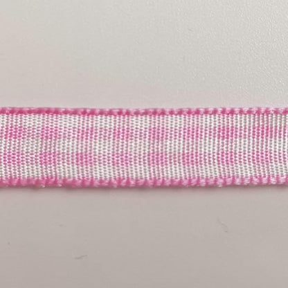 Pink Gingham Plaid Checked Ribbon 25 Yards Each Roll 100% Polyester (3/8",Pink)