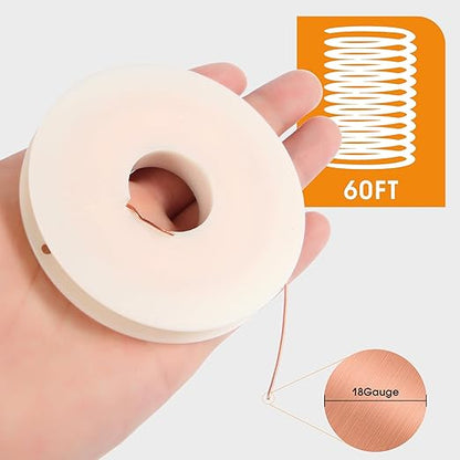 18 Gauge 60 FT 99.9% Pure Soft Copper Wire for Electroculture Gardening, Jewelry Making, Beading, Science Projects (1 PCS)