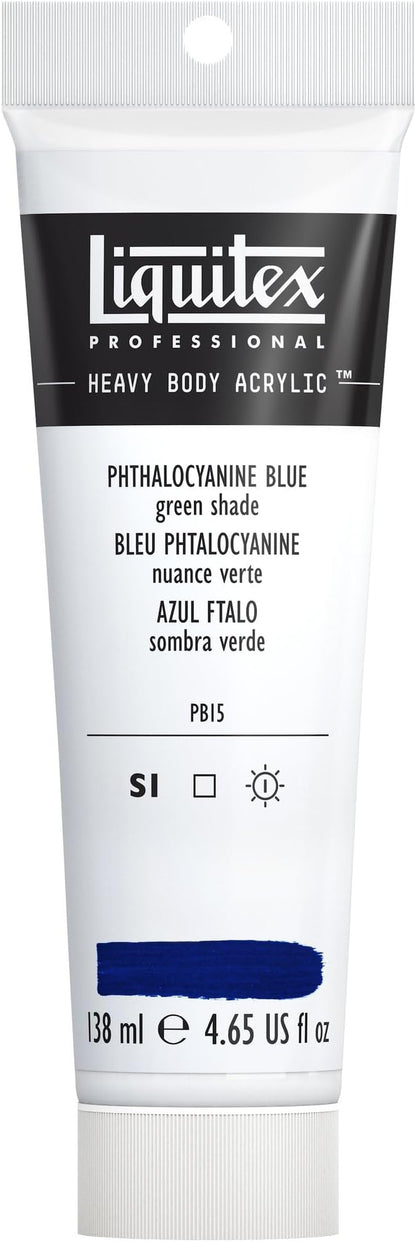 Liquitex Professional Heavy Body Acrylic Paint, 4.65-oz (138ml) Tube, Phthalocyanine Blue (Green Shade)