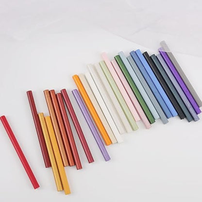 Pine Green Wax Seal Sticks, ONWINPOR 20pcs Glue Gun Wax Sealing Sticks for Waxseal Stamp, Wedding Invitations, Envelope Letter Sealing (Dark Green)