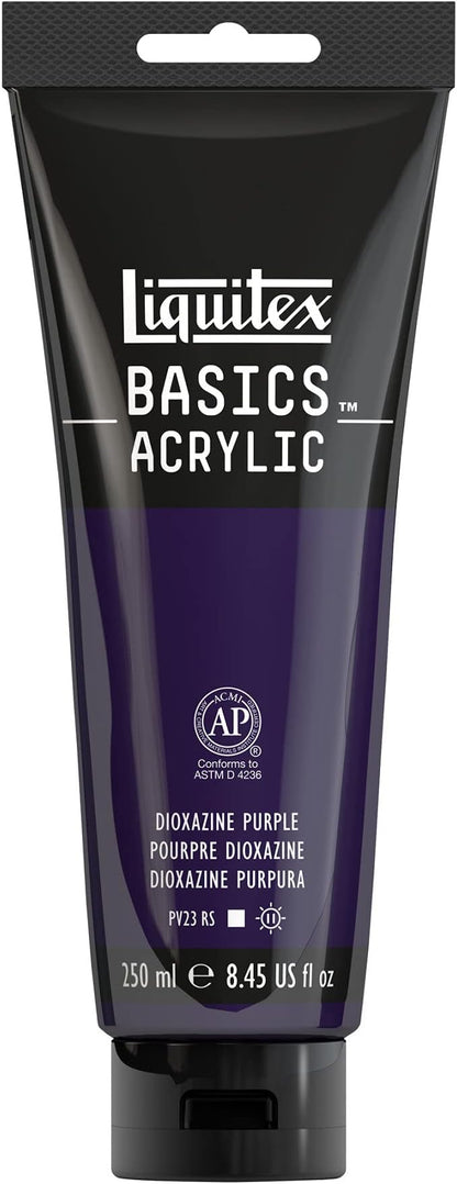 Liquitex BASICS Acrylic Paint, 250ml (8.5-oz) Tube, Dioxazine Purple