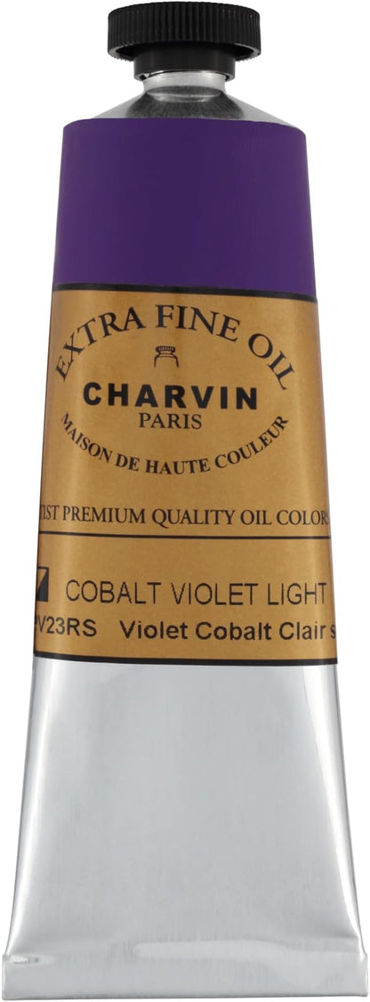Charvin Extra Fine Oil Paint, Cobalt Violet Light Hue 60 ml - Triple-Milled, Rich Texture, Poppy Oil-Based, Light-Fast, Handmade, Archival Quality