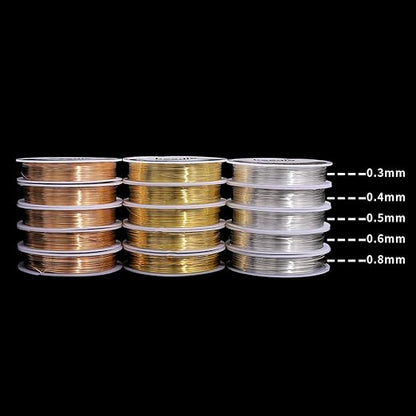 Gold Copper Wire 0.3mm Bead Cord for Bracelet Necklace Charm Beading Jewelry Making 54yard