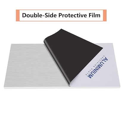 6061 T651 Aluminum Sheet Metal 6 x 12 x 5/16 (0.315”) Inch Flat Plain Aluminum Plate Covered with Protective Film, Heat Treatable Rectangle 8MM Thick Aluminum Metal Plate for Industrial, Crafting