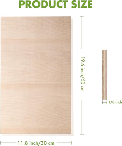 ROBOTIME 3mm Plywood 6 Pcs, 1/8 Maple Plywood for Laser Cutting & Engraving, Thin Maple Boards 12"x20" Crafting Wood Sheets