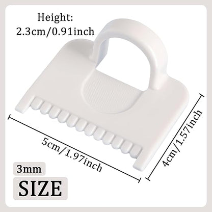 2 PCS Square 3mm Edge Lock Seam Guide, Mini Sewing Finger Ruler for Hand Sewing, DIY Sewing Kit Tool, Sewing Needle Gauge Measuring Guide, Square White