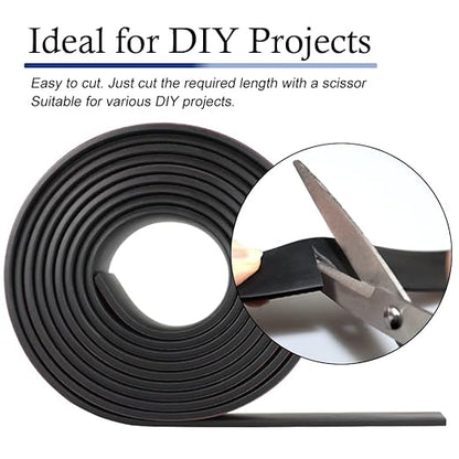 Neoprene Rubber Strips Self Adhesive Solid Rubber Sheets, Rolls & Strips for DIY Gaskets Crafts Pads Seals Warehouse Flooring Neoprene Sheet with Adhesive Backing (1" Wide x 1/8" Thick x 20' Long)