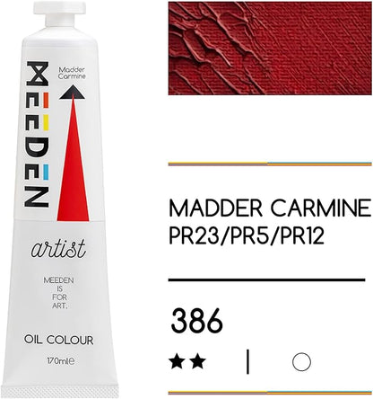 MEEDEN Artist Grade Oil Paint: Madder Carmine - 170ml/5.7oz Tube - Professional Art Paints for Canvas Painting
