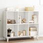 IOTXY Open Cube Low Bookcase - 2-Tier Freestanding Storage Display Cabinet Organizer with Legs for Home Office, 6-Cubes Open Shelf Short Bookshelf, White