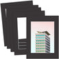 MBC Mat Board Center, 5 Pack 12x16 for 9x12 Black Picture Mats Frame Mattes, Bevel Cut, Acid Free, 4-ply Thickness
