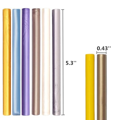 Silver Wax Sealing Sticks - 10pcs for Seal Stamps, Compatible With 0.43'' Glue Gun (Silver)