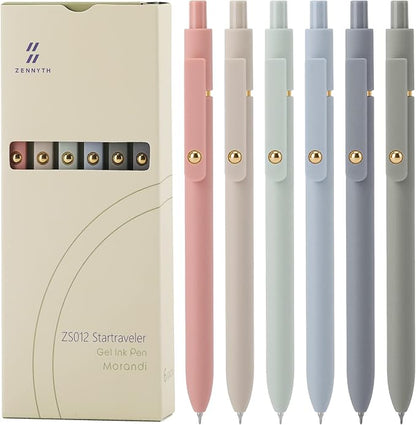 Ddaowanx Gel Pens, 6 Pcs 0.5mm Quick Dry Black Ink Pens Fine Point Smooth Writing Pens, Cute Office School Supplies Gifts for Women