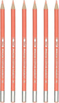 PATIKIL Watercolor Pencil, 6Pcs Water Soluble Pencils for Blending, Coloring, Sketch Drawing, Painting, Light Orange Red