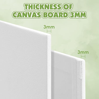 ESRICH Canvas for Painting 16x20 Inch, 6 Pack Canvas Boards for Painting Cotton Primed Acid Free Large Blank Canvas Panels for Oil Paint, Watercolor, Acrylic Paint, Gouache and Tempera.
