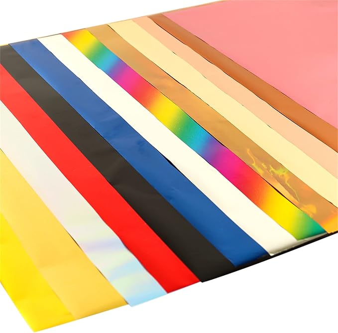 Briartw 20x29cm Hot Foil Paper 50 Sheets Pack Toner Reactive Foil Hot Stamping Foil Paper by Laser Printer and Laminator for Scrapbooking Craft Cardmaking DIY Album (Matte Gold, 50 Sheets)