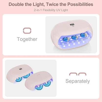 PUWANJILI UV Light for Resin,360° Ring Dual-Layer & Adjustable Time Setting (1/3/5min)UV Resin Light,56 LED High-Powered UV Lamp for Resin Curing,Fast Curing Lamp for Resin Molds,DIY Crafts Decor,Pink