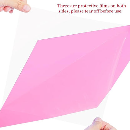 Lystaii 9pcs Lighting Gel Filter 11.8 x 11.8 Inches Gel Light Filter Color Correction Colored Overlays Transparent Color Filters Film Plastic Sheets for Film, Video, Photo, Stage Studio (Pink)