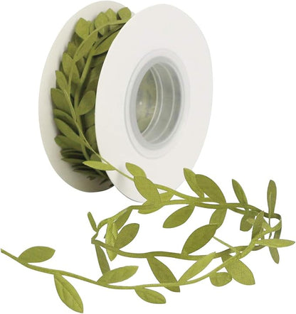 MEEDEE Leaf Trim - 1" x 20 Yards - Sage Green Ribbon for Leaf Wrapping Paper Sewing Craft Accessories Greenery Baby Shower Birthday Party Hemp Yarn Flowers Embellishments