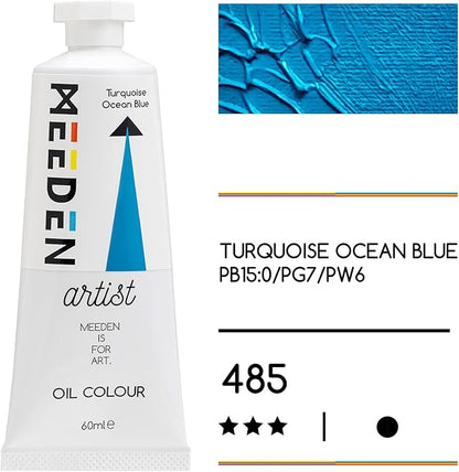 MEEDEN Artist Grade Oil Paint: Turquoise Ocean Blue - 60ml/2oz Tube - Professional Art Paints for Canvas Painting