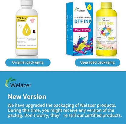 DTF Ink Yellow 500ml - Premium Heat Transfer Ink Conversion Kit Refill for L1800, I3200, R1390, XP600, R2400, L800, 1430, P400, P800, R2000, XP-15000 Printers, for DTF Film