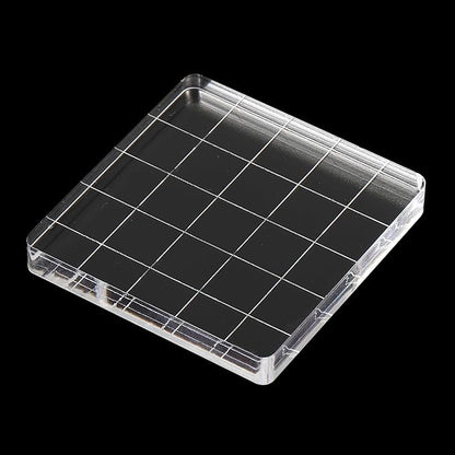 PATIKIL 2"x2" Acrylic Stamp Block, 6Pcs Clear Stamping Block with Grid Lines Decorative Mounting Blocks Square for Scrapbooking DIY Crafts Card Making