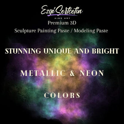 3D Sculpture Painting Paste|Texture Paste|Decorative Plaster|Ready to Use|Unique Colors|Ideal for Artwork|Stencil|Flowers|Texture|Art Relief|New Formula| 6 oz (Metallic Purple)