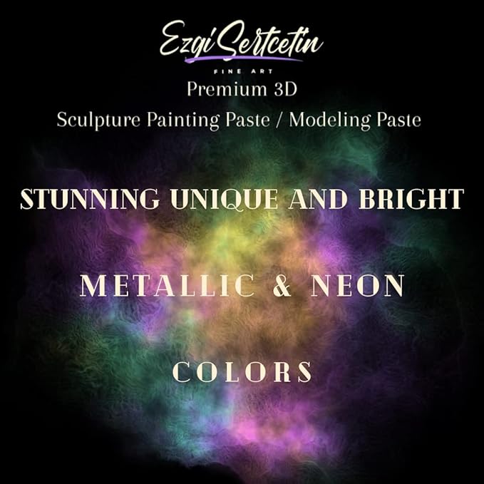 3D Sculpture Painting Paste|Texture Paste|Decorative Plaster|Ready to Use|Unique Colors|Ideal for Artwork|Stencil|Flowers|Texture|Art Relief|New Formula| 6 oz (Metallic Aqua)