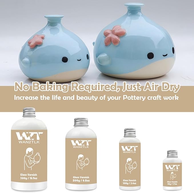 200ml Air Dry Clay Glaze, Clear Clay Varnish for Air Dry Clay Pottery, Waterproof and Scratch Resistant, Design for Air Dry Clay (Matte Varnish), 200ml/Matte