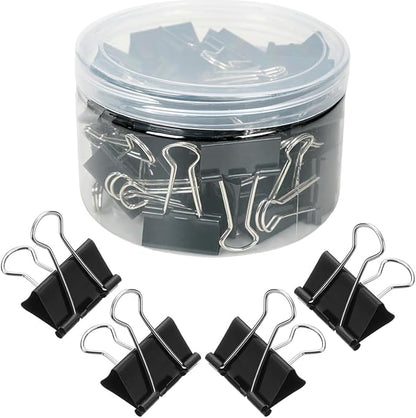 48 PCS Medium Binder Clips, 1-1/4 inch 32mm Binder Clips, Paper Clamps Medium Size for Office, Home, School, Document Organizing (1.25 inch)