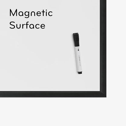 U Brands Magnetic Dry-Erase Board, 36 X 24 Inches, Black Wood Frame (311U00-01)